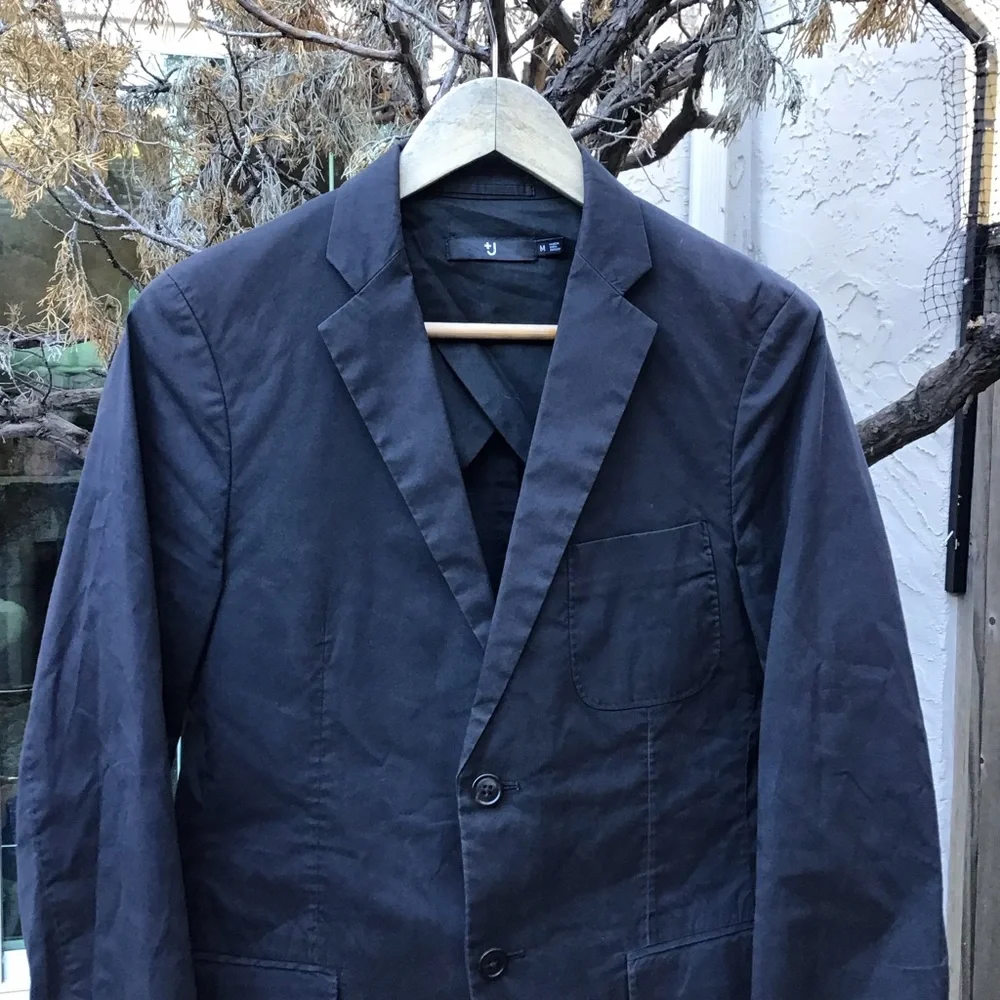 Uniqlo +J Jil Sander Blazer Mens Medium Black Lightweight Tailored Jacket - Picture 2 of 7